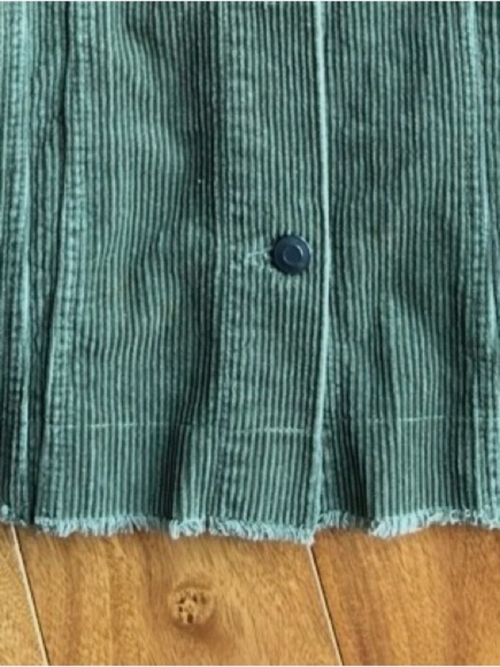 ZARA Olive Green Corduroy Raw Hem Oversized Utility Shacket Jacket S - Picture 6 of 6